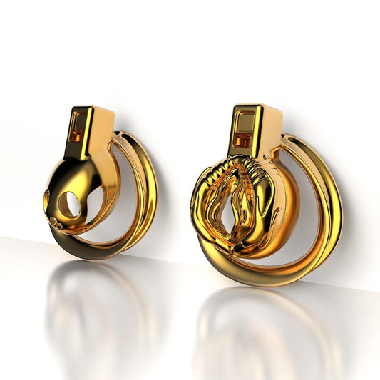 Gold Metal Chastity Device - Penis Rings Cock Cage