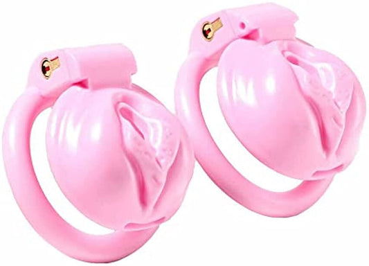 Lightweight Pink 3D Printed Small Male Chastity Device - 4 Rings (S)