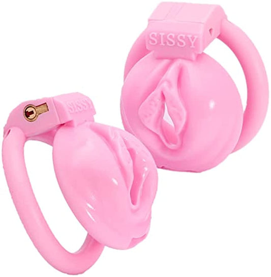 Lightweight Pink 3D Printed Male Chastity Device - 4 Rings
