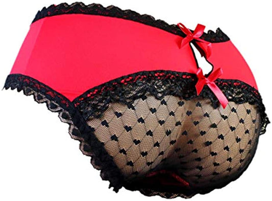 SISSY Lace Hipster Panties - Men's Bikini Briefs Underwear