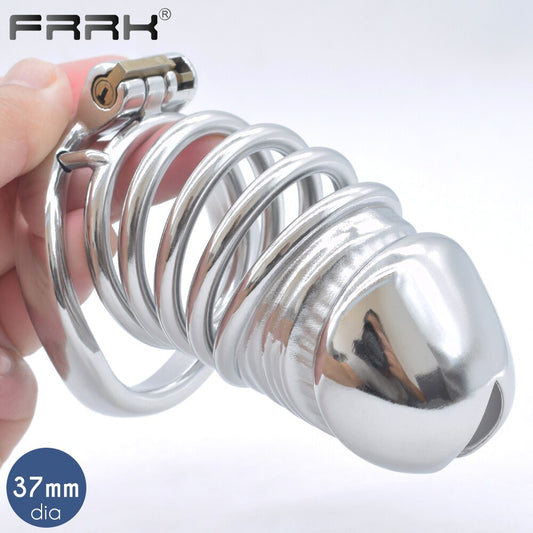 Metal Chastity Cage 37mm Large Erect Denial - Cock Lock Device