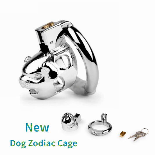 Metal Chastity Cage Concealed Lock Carabiner - Bondage Penis Rings