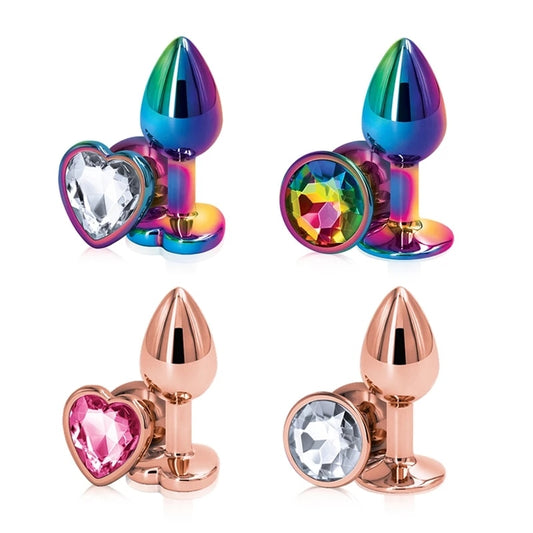 Rose Gold Crystal Metal Anal Beads Butt Plug Set | Sex Toy