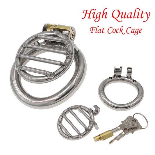 Sissy Flat Steel Chastity Cage | Inverted Bondage Device