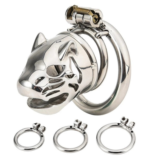 Stainless Steel Penis Lock Chastity Cage Set - Male Metal Cage