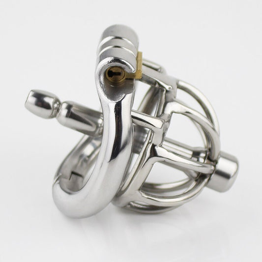 Stainless Steel Stealth Lock Male Chastity Device - Cock Cage