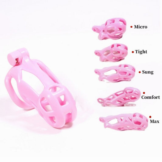 Upgrade II Pink Cobra Cock Cage - 4 Penis Rings